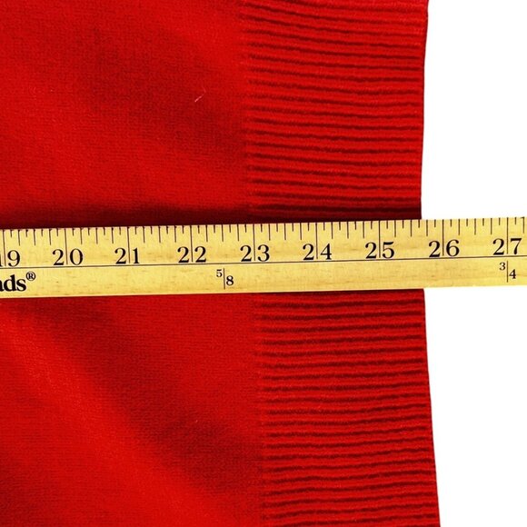 Sweater Mens XL Red V Neck Rib Knit Pullover Long Sleeve Classic Warm - Picture 5 of 5